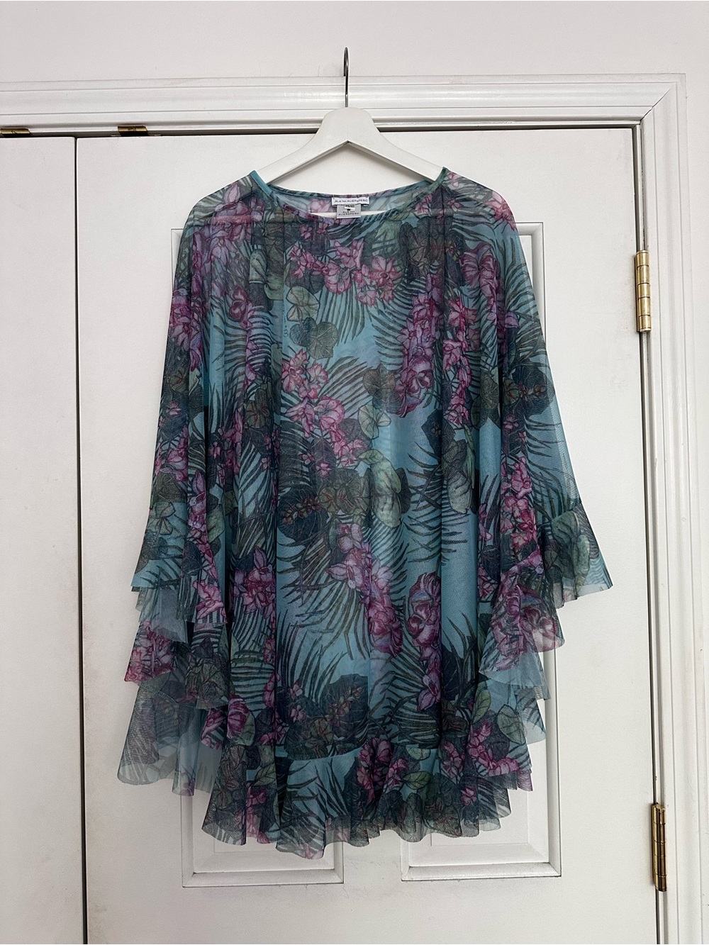 Ala von Auersperg Sheer Floral Resort Tunic Caftan One Size